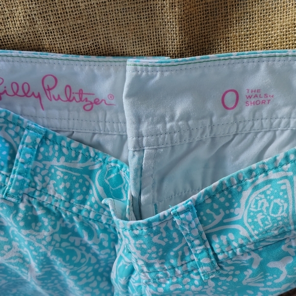 Lilly Pulitzer Coastal Cocktail Aqua Reef Dot Walsh Shorts 2" Inseam Womens Sz 0 - Picture 6 of 6